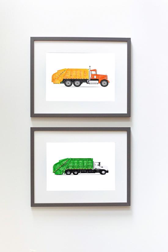 Men genel Diggers - Vehicles Green Farbage Truck Orta-	Gri