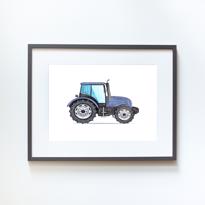  Diggers - Vehicles Blue Tractor Küçük -Gri 