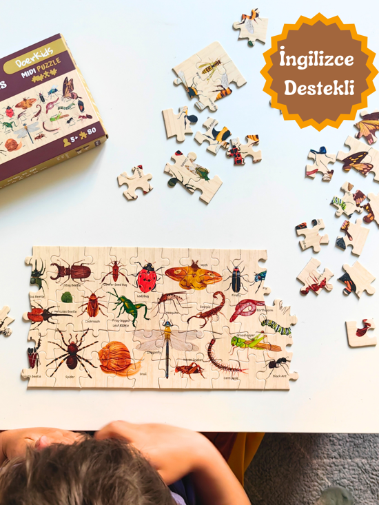 Erkek genel Midi Puzzle - Bugs and Insects 80 pcs