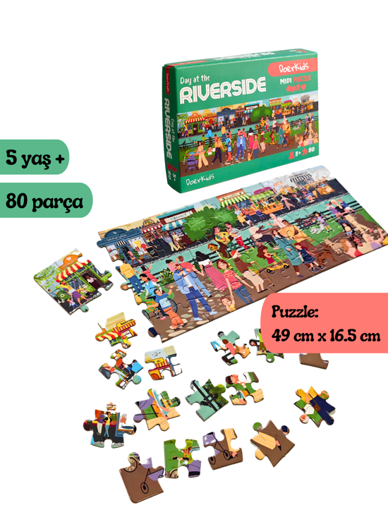 Erkek genel Midi Puzzle - Dat At the Riverside 80 pcs