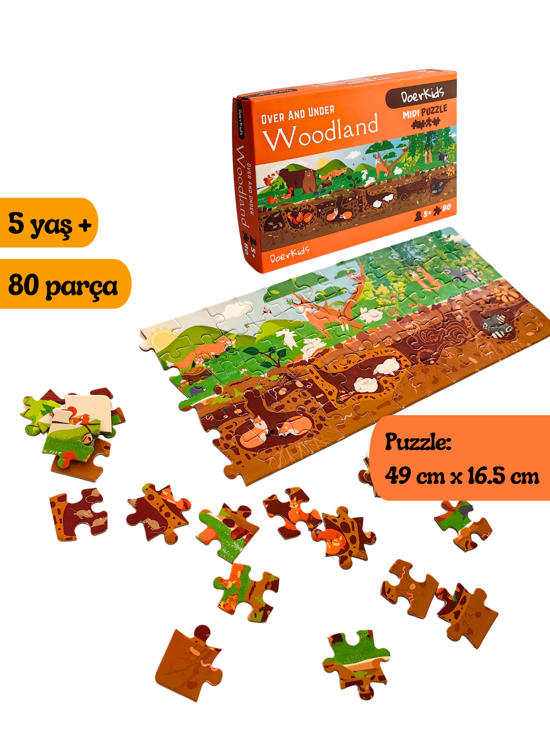 Erkek genel Midi Puzzle - Over and Under Woodland 80 pcs