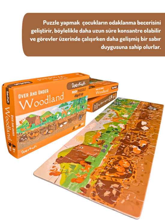 Men genel Midi Puzzle - Over and Under Woodland 80 pcs