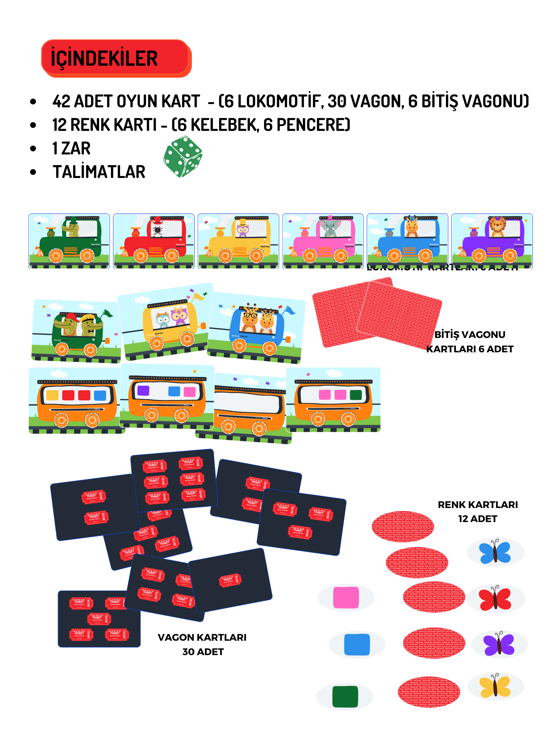 Men genel Renkli Pencereli Express Tren Matematik Kutu Oyunu