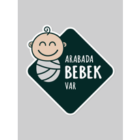 genel Arabada Bebek Var Siyah Araba Sticker 