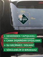 Men genel Arabada Bebek Var Siyah Araba Sticker