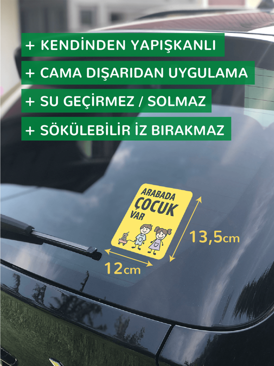 Men genel Arabada Çocuk Var Araba Sticker