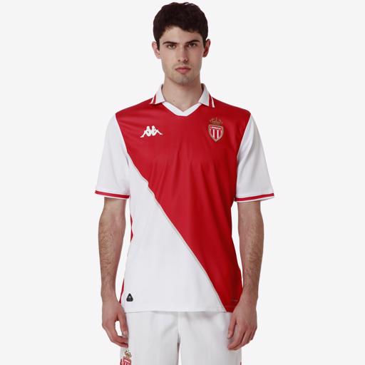 Beyaz Kombat 2025 Monaco Home Erkek Beyaz-Kırmızı Regular Fit Forma - KAPPA® Türkiye