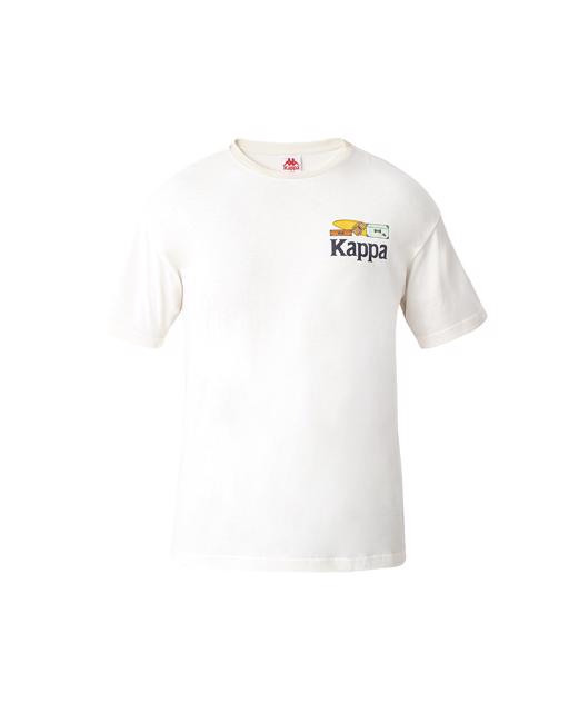 Beyaz Authentic Graphik Paras Tur Unisex Beyaz Comfort Fit Tişört - KAPPA® Türkiye