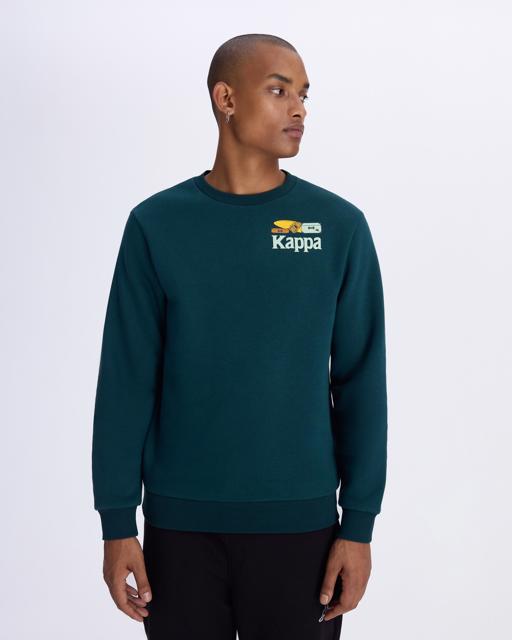 Yeşil Authentic Authentic Graphik Pyke Unisex Petrol Yeşili Regular Fit Sweatshirt - KAPPA® Türkiye