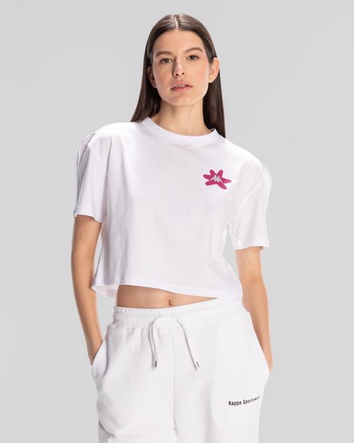 Beyaz Kappa Authentic Hannah T-Shirt Kadın Beyaz Regular Fit Tişört - KAPPA® Türkiye