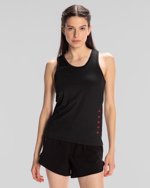 Siyah Survivor Woman Tank 1 Kadın Siyah-Kırmızı Regular Fit Atlet - KAPPA® Türkiye