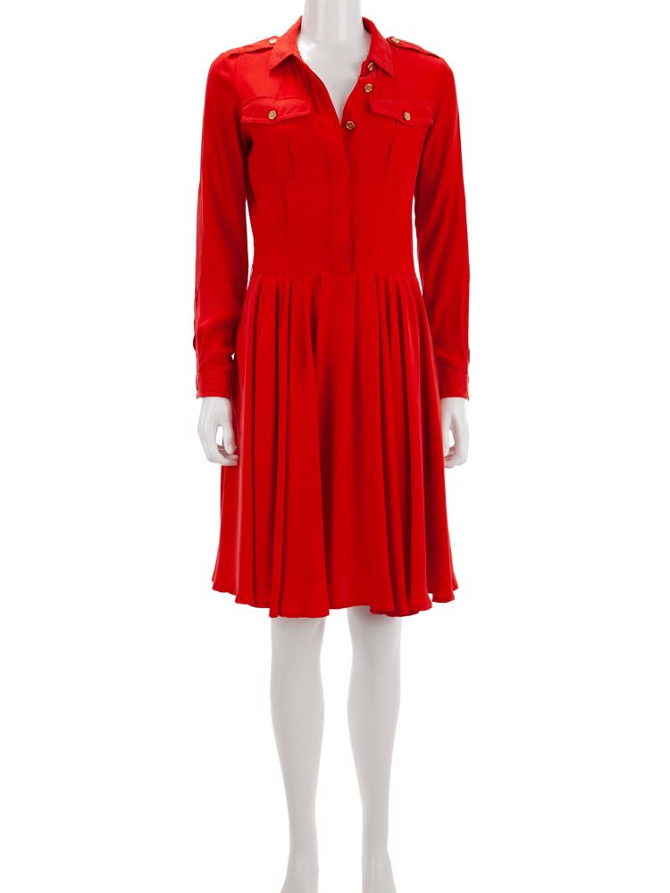 Bayan Kırmızı PINK TARTAN ELBİSE