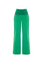Bayan Yeşil Beli Lastikli Bol Paça Pantolon