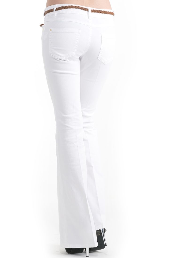 Bayan Beyaz Geniş Paça Pantolon