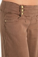 Bayan Kahverengi Bol Kesim Belinde 3 Düğmeli Pantolon