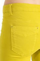 Bayan Sarı Orta Bel İspanyol Paça Pantolon