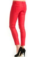 Bayan Kırmızı Dar Paça Pantolon ( TENCEL™ )