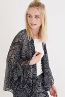 Bayan Çok Renkli Desenli Kimono