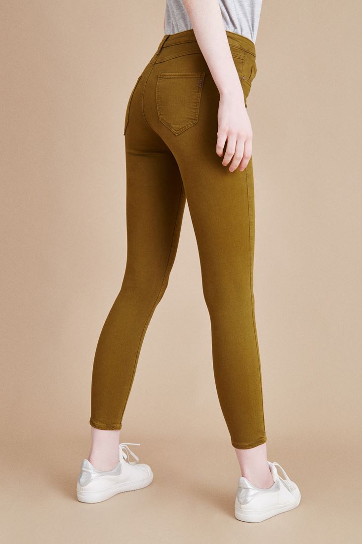 Bayan Yeşil Esnek Kumaşlı Skinny Pantolon