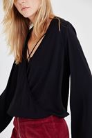 Women Black Double-breasted Blouse