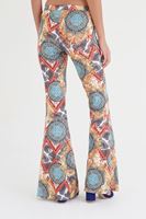 Bayan Çok Renkli Desenli İspanyol Paça Pantolon
