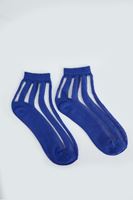 Bayan Mavi Şeffaf Detaylı Çorap