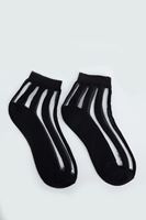 Bayan Siyah Şeffaf Detaylı Çorap