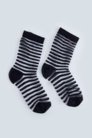 Bayan Siyah Şeffaf Çizgili Çorap