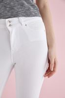Bayan Beyaz Yüksek Bel Skinny Esnek Pantolon 