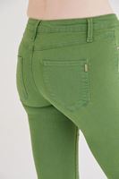 Bayan Yeşil Düşük Bel Dar Paça Esnek Pantolon