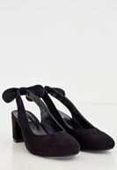 Bayan Siyah Kurdele Detaylı Topuklu Ayakkabı