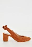 Bayan Kahverengi Kurdele Detaylı Topuklu Ayakkabı