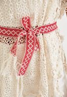 Women Red Belt With Ethnic Pattern