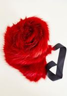 Women Red Fake Fur With Laced Detailed