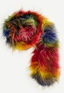 Women Mixed Fake Fur Colorful Shawl