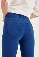 Bayan Mavi Yüksek Bel Dar Paça Skinny Pantolon
