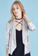 Women Grey Velvet Jacket