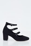 Bayan Siyah Toka Detaylı Topuklu Ayakkabı