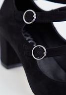 Bayan Siyah Toka Detaylı Topuklu Ayakkabı