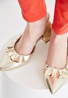 Bayan Altın Fırfır Detaylı Ayakkabı