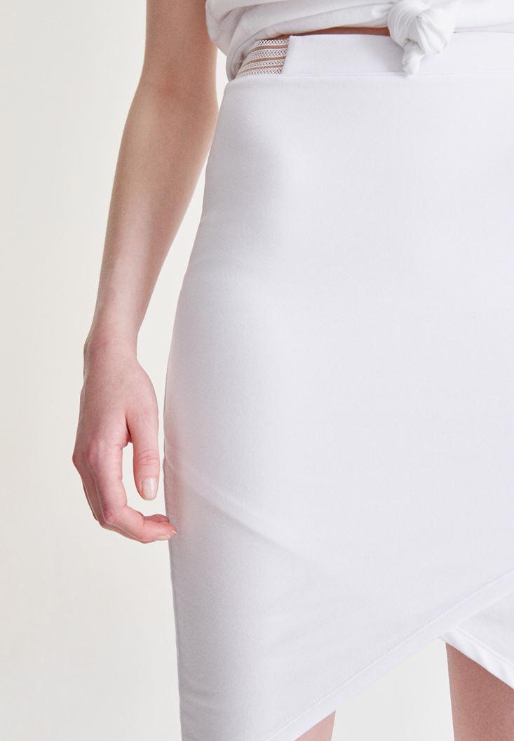 Women White Slit Skirt