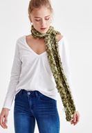 Women Green Scarf with Color Details