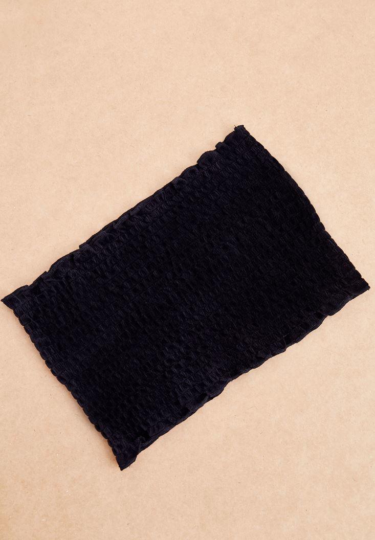 Women Black Corset with Velvet Texture