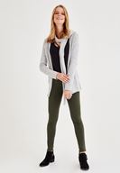 Bayan Yeşil Orta Bel Dar Paça Skinny Pantolon