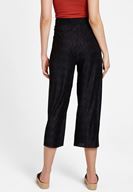 Women Black Pleated Pants with Details