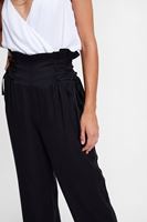 Bayan Siyah Beli Bağlama Detaylı Bol Pantolon ( TENCEL™ )