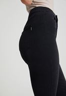 Bayan Siyah Paça Detaylı Ultra Yüksel Bel Denim Pantolon