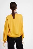 Bayan Sarı Kolları Bağlama Detaylı Sweatshirt