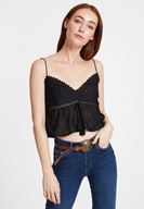 Women Black Blouse with Lace