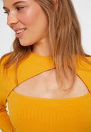 Women Orange Blouse with Cut Out Detail